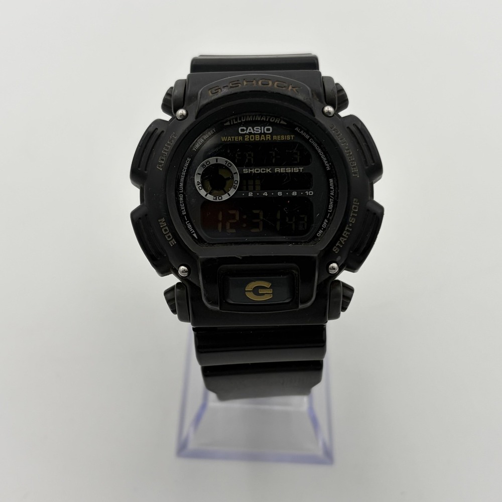 Casio G-Shock DW-9052 Mens Watch Black Resin Digital 200M WR Alarm Chronograph